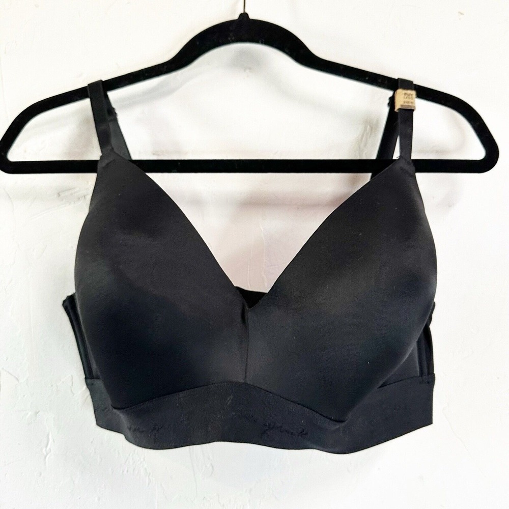 Victoria's Secret Pink Wear Everywhere Wireless Push Up Black 36DD Logo‎ NWOT